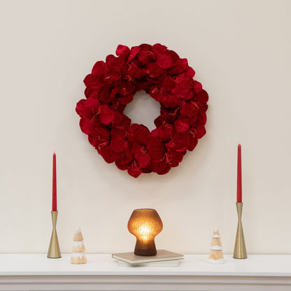Wreath Nearly Natural 22in artificial amaryllis wreath, vivid red petals on Tampa Home & Garden Store