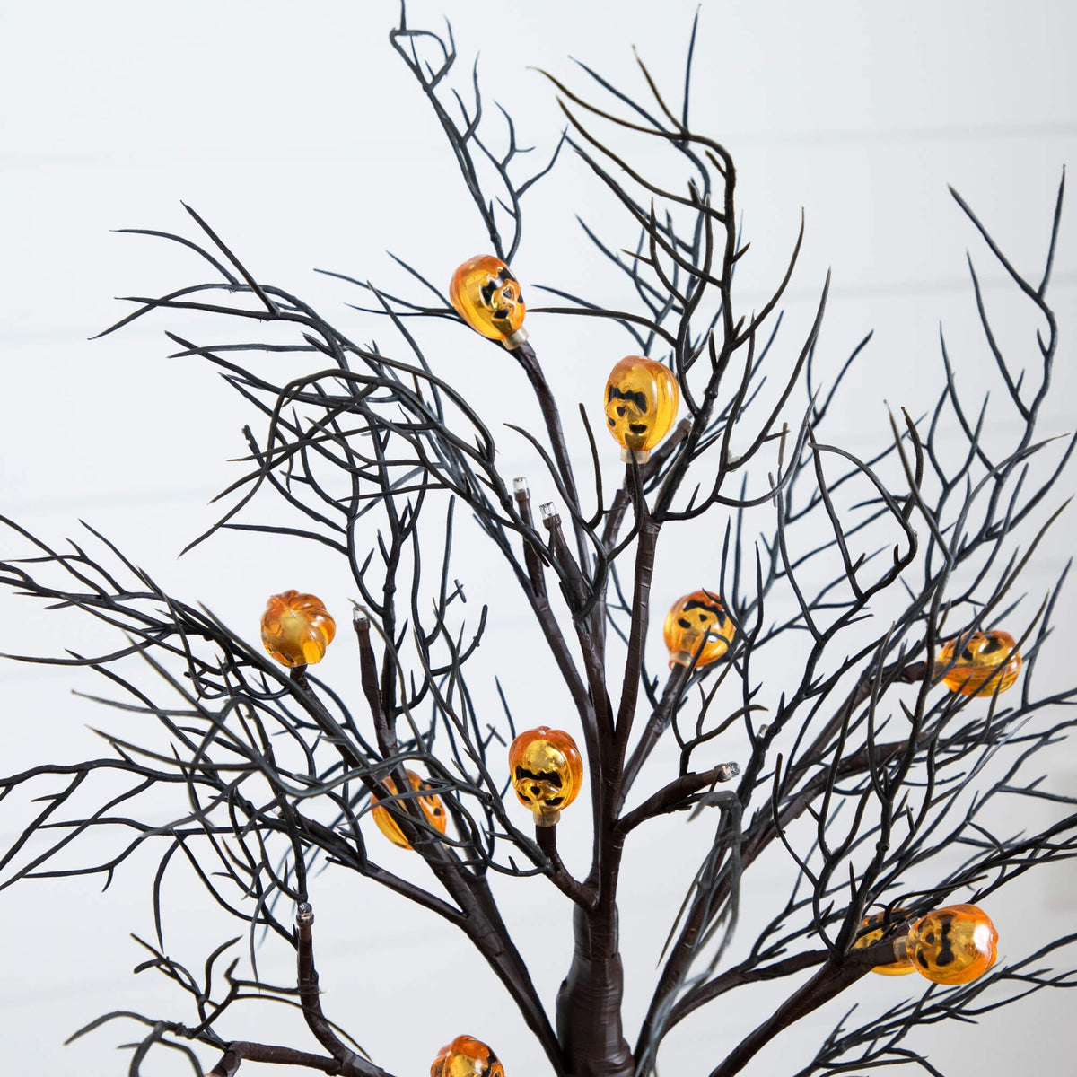 22in Pre-Lit Halloween Brown Twig Tree with 12 Orange Pumpkin LED Lights Nearly Natural on Tampa Home & Garden Store