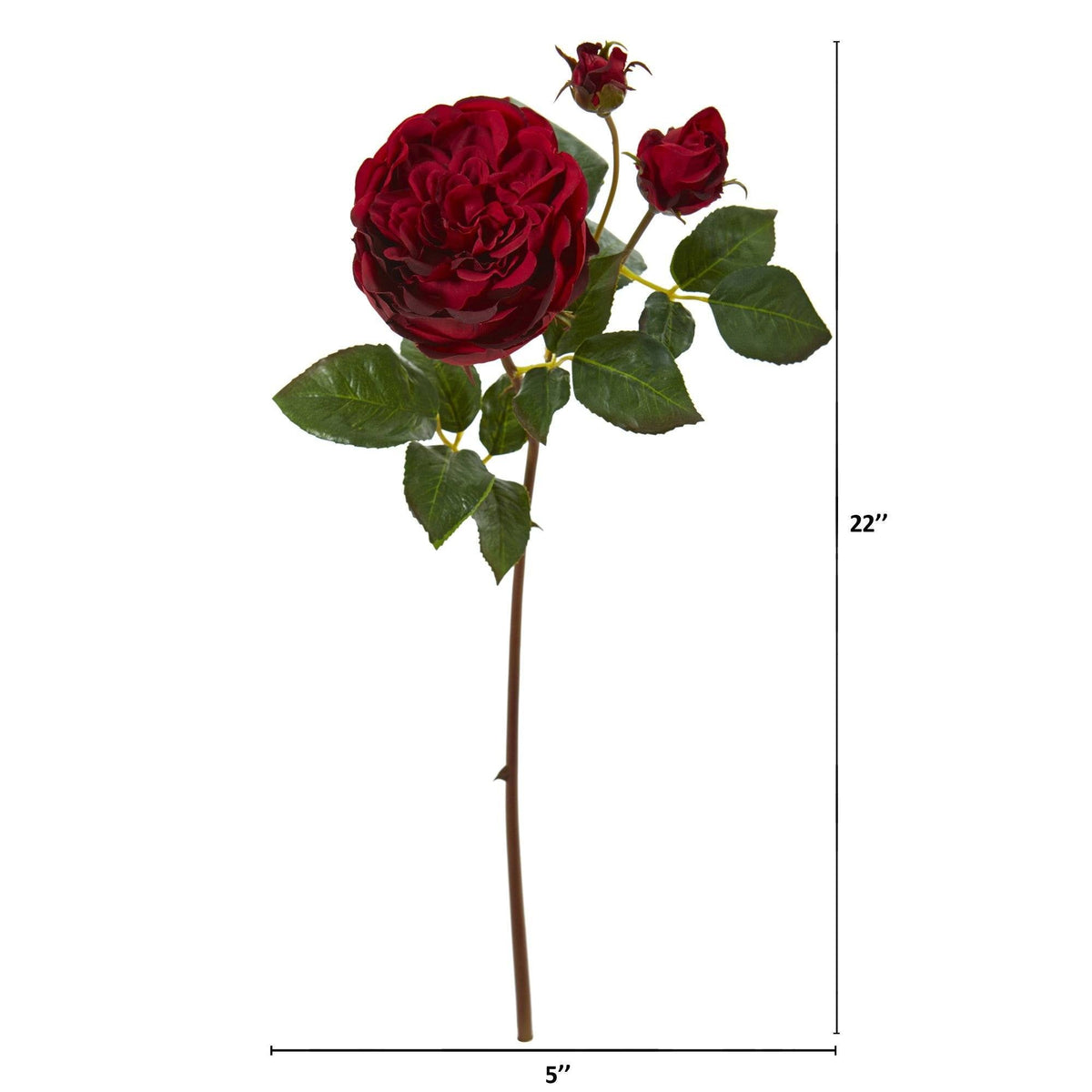 Rose artificial red rose stem 22in Nearly Natural set of 6 on Tampa Home & Garden Store