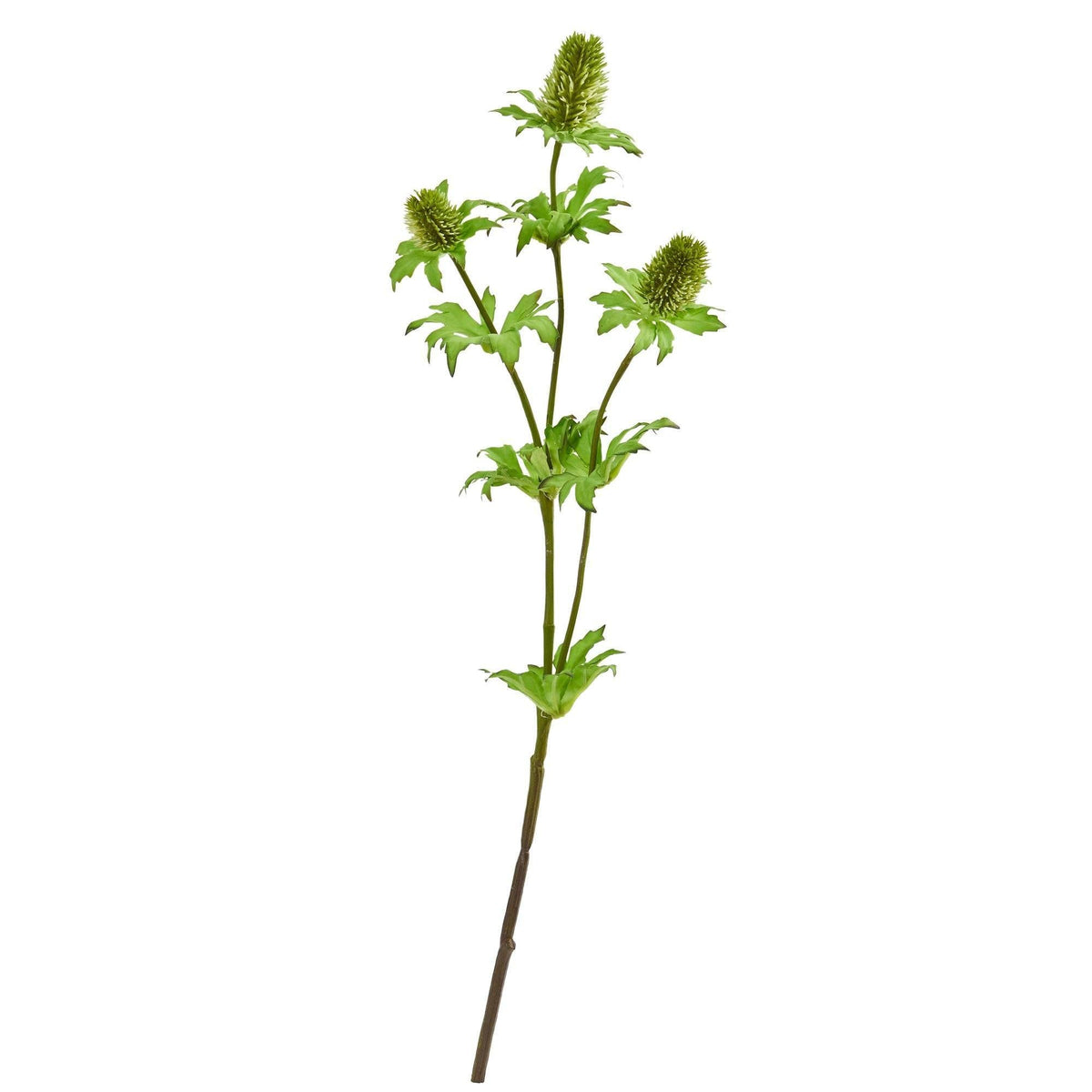 22in Thistle artificial flowers by Nearly Natural, set of 12, 3 green stems with spiky blooms on Tampa Home & Garden Store