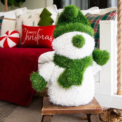 Nearly Natural 22in UV-resistant artificial Christmas grass topiary snowman indoors/outdoors on Tampa Home & Garden Store