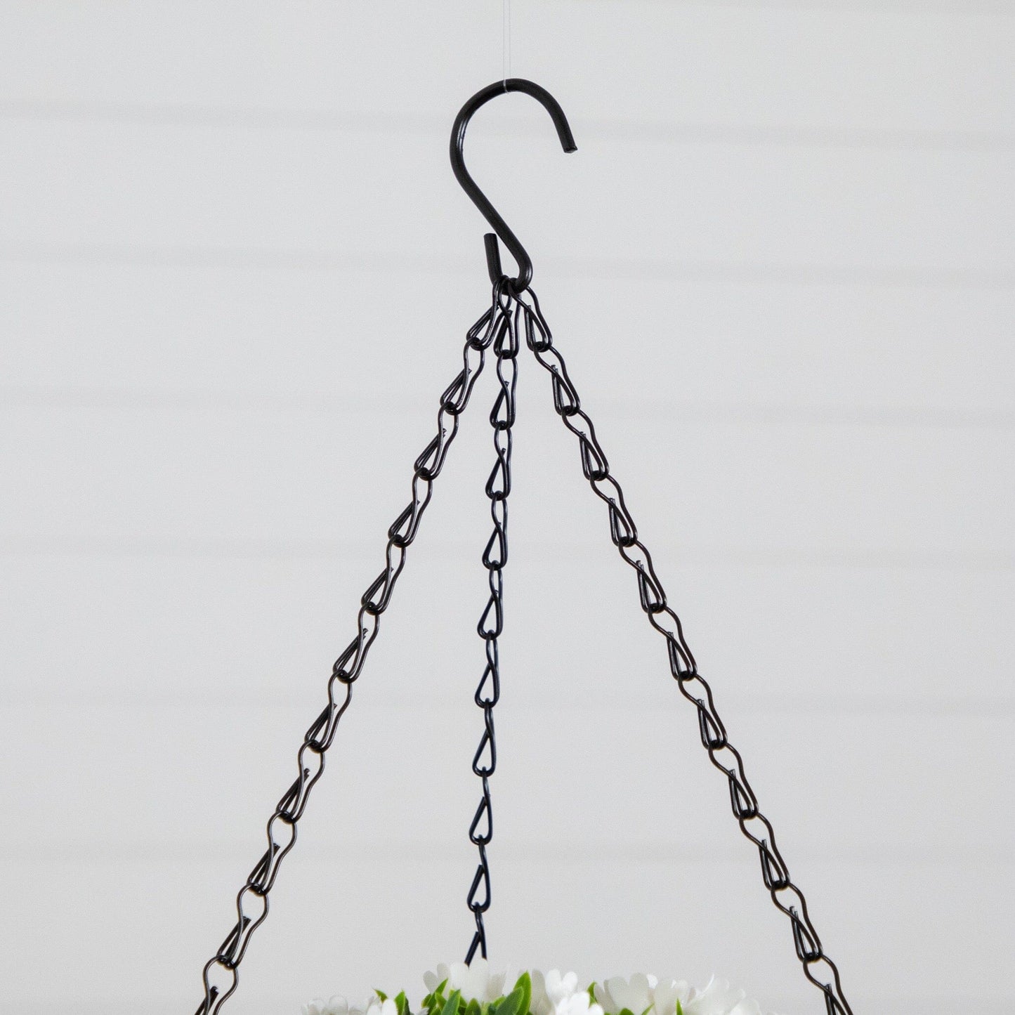 Hanging basket Nearly Natural 22in UV resistant mini rose and Aptenia with black hanger on Tampa Home & Garden Store