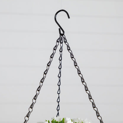 Hanging basket Nearly Natural 22in UV resistant mini rose and Aptenia with black hanger on Tampa Home & Garden Store