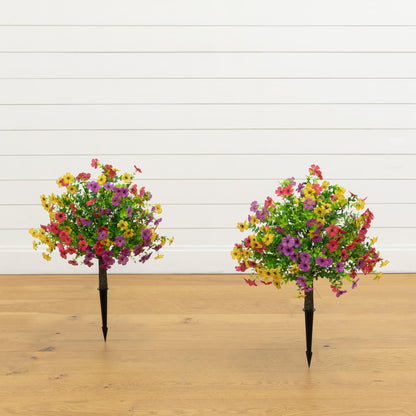 23in UV artificial daisy plant with integrated stake set of 2 by Nearly Natural on Tampa Home & Garden Store