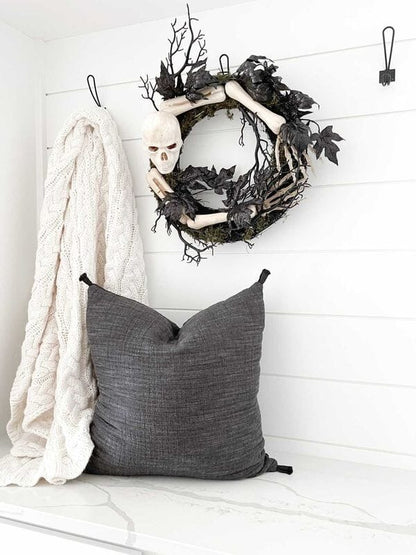 24" Halloween Skull and Bones Wreath