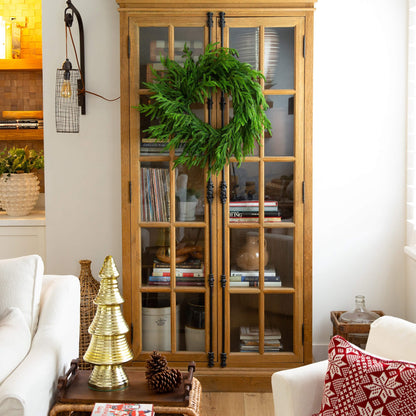 24in Nearly Natural Norfolk Island Pine Wreath with natural look, artificial real touch, green on Tampa Home & Garden Store