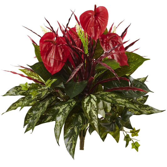 24” Mixed Anthurium Bush (Set of 2) - Tampa Home & Garden Store