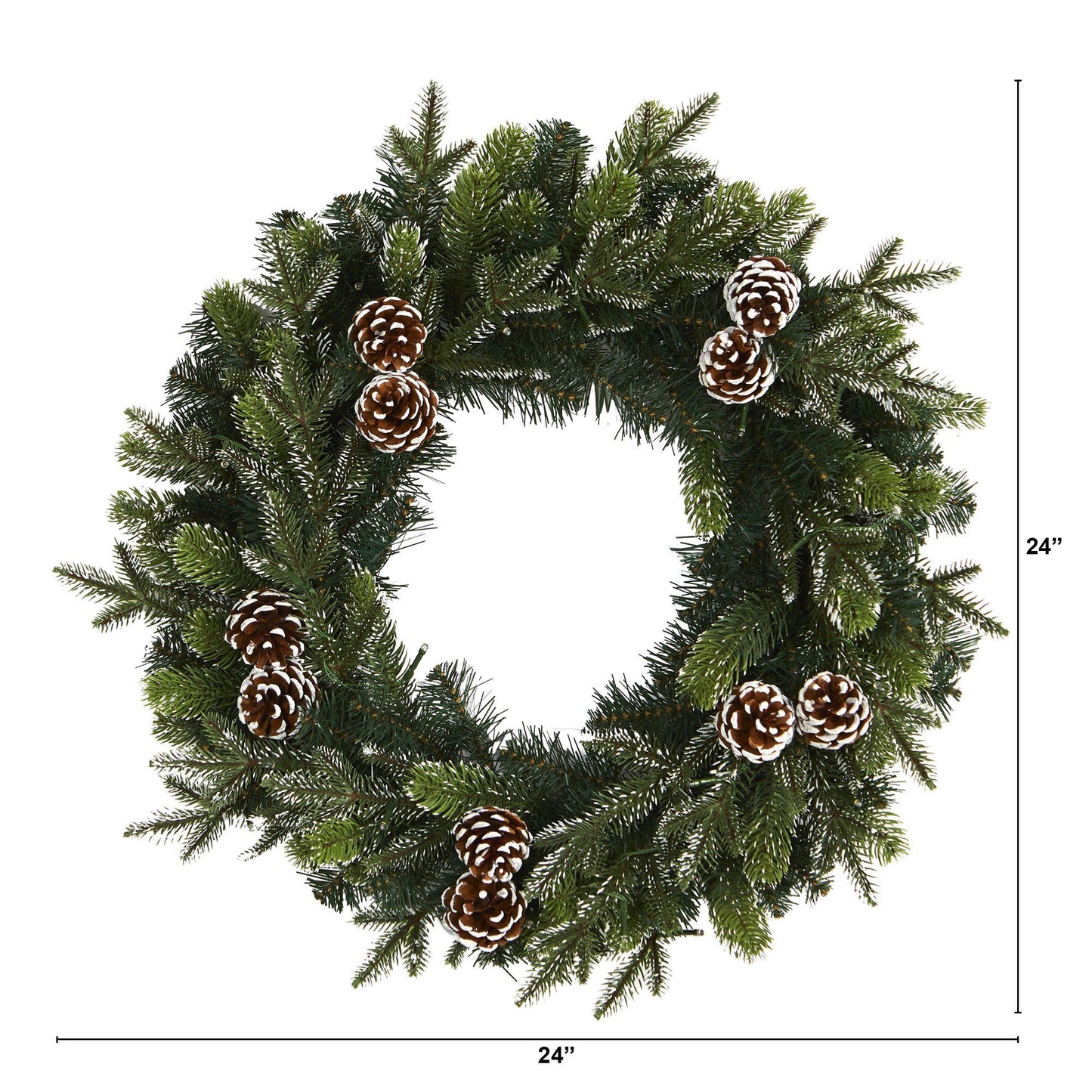 24 Inch Frosted Pinecone and Christmas Wreath