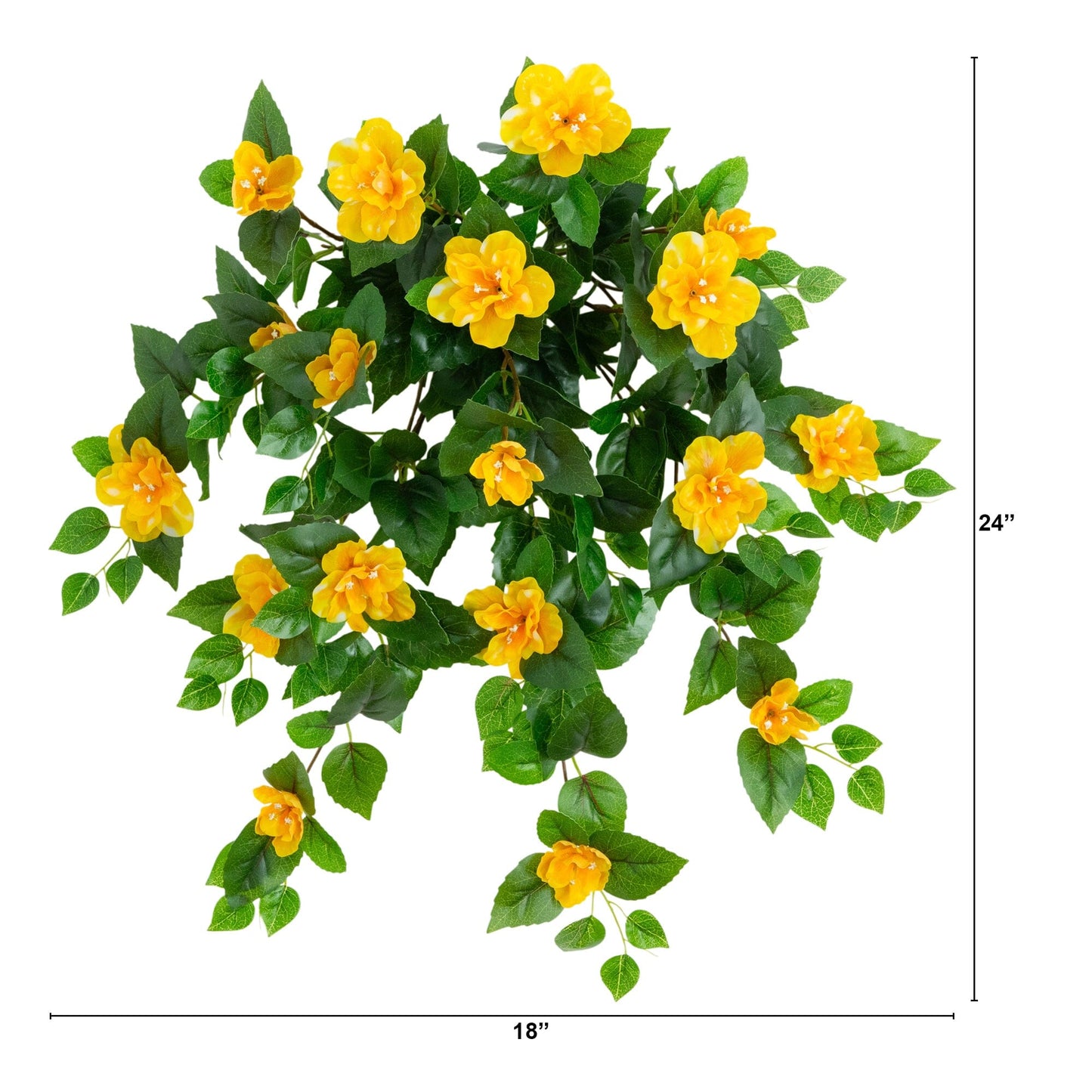 Nearly Natural 24in UV-resistant artificial azalea hanging plant set of 3 with yellow blooms on Tampa Home & Garden Store