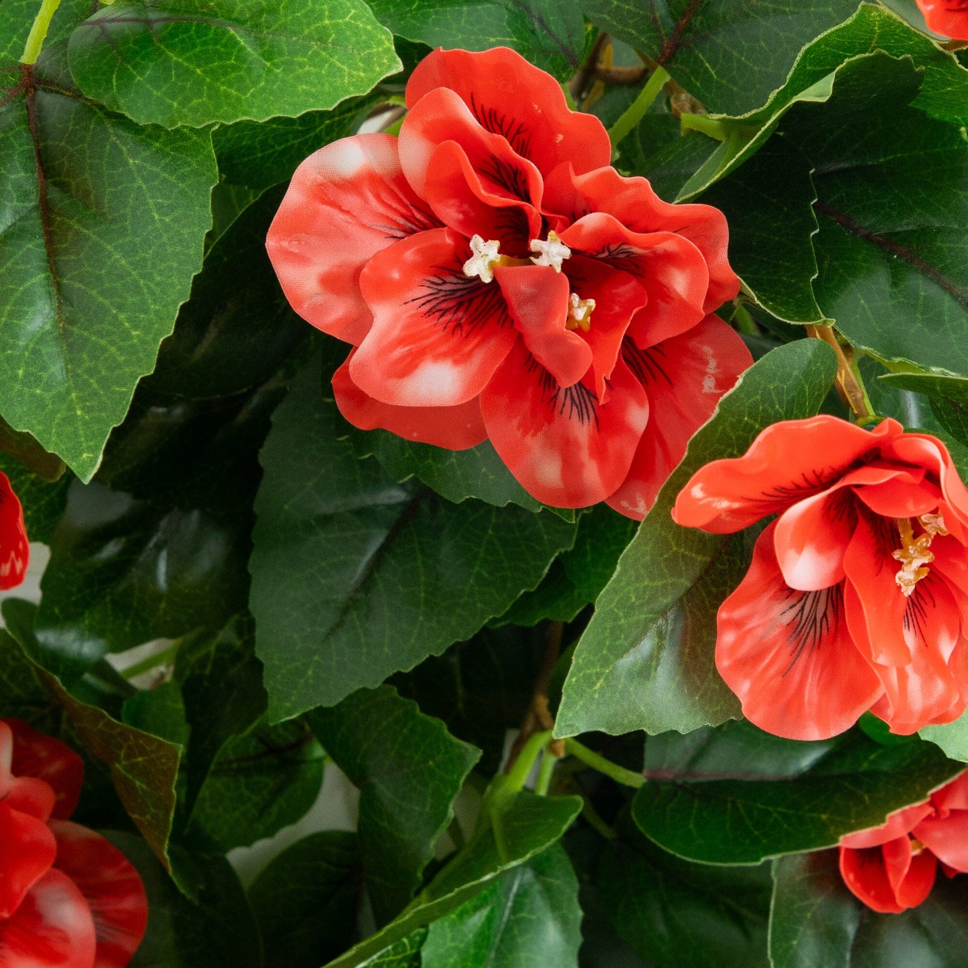 Artificial azalea hanging plant with orange blooms, UV resistant, Nearly Natural, 24in, set of 3 on Tampa Home & Garden Store
