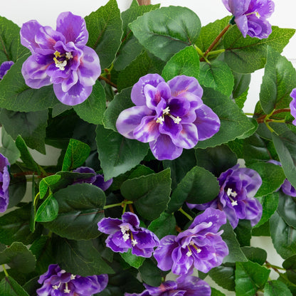Nearly Natural 24in UV resistant azalea hanging plant, purple blooms, leaves, set of 3 on Tampa Home & Garden Store