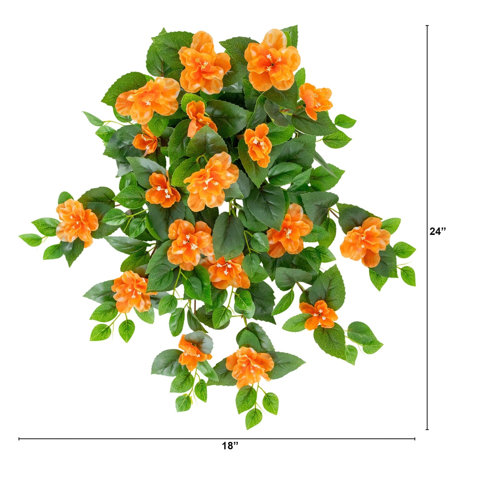 Artificial azalea hanging plant 24in orange blooms with green leaves set of 3 Nearly Natural on Tampa Home & Garden Store