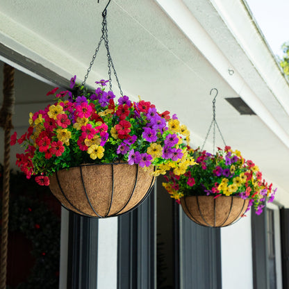 Nearly Natural 24in UV resistant artificial daisy hanging baskets set of 2 on Tampa Home & Garden Store