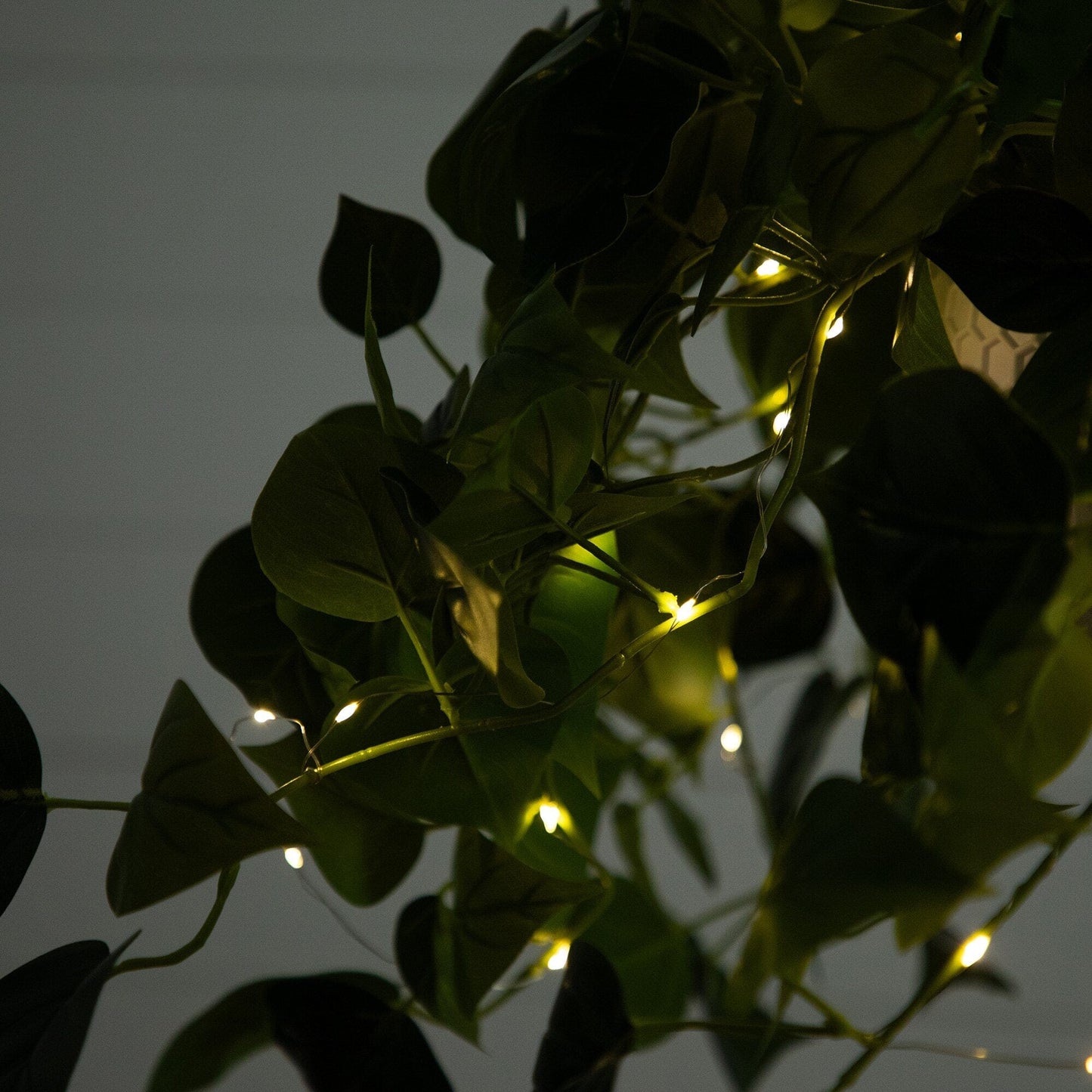 Artificial Philodendron and Glowing Hanging Basket