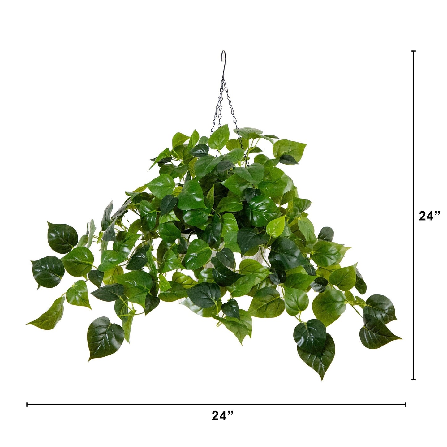 Artificial Philodendron and Glowing Hanging Basket