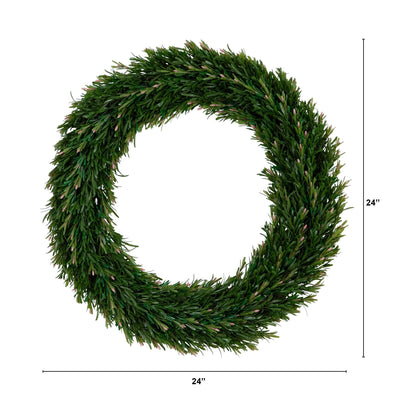 UV Resistant Rosemary Faux Wreath and the Door