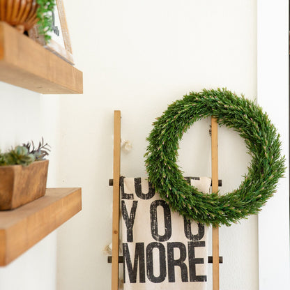 UV Resistant Rosemary Faux Wreath and the Door
