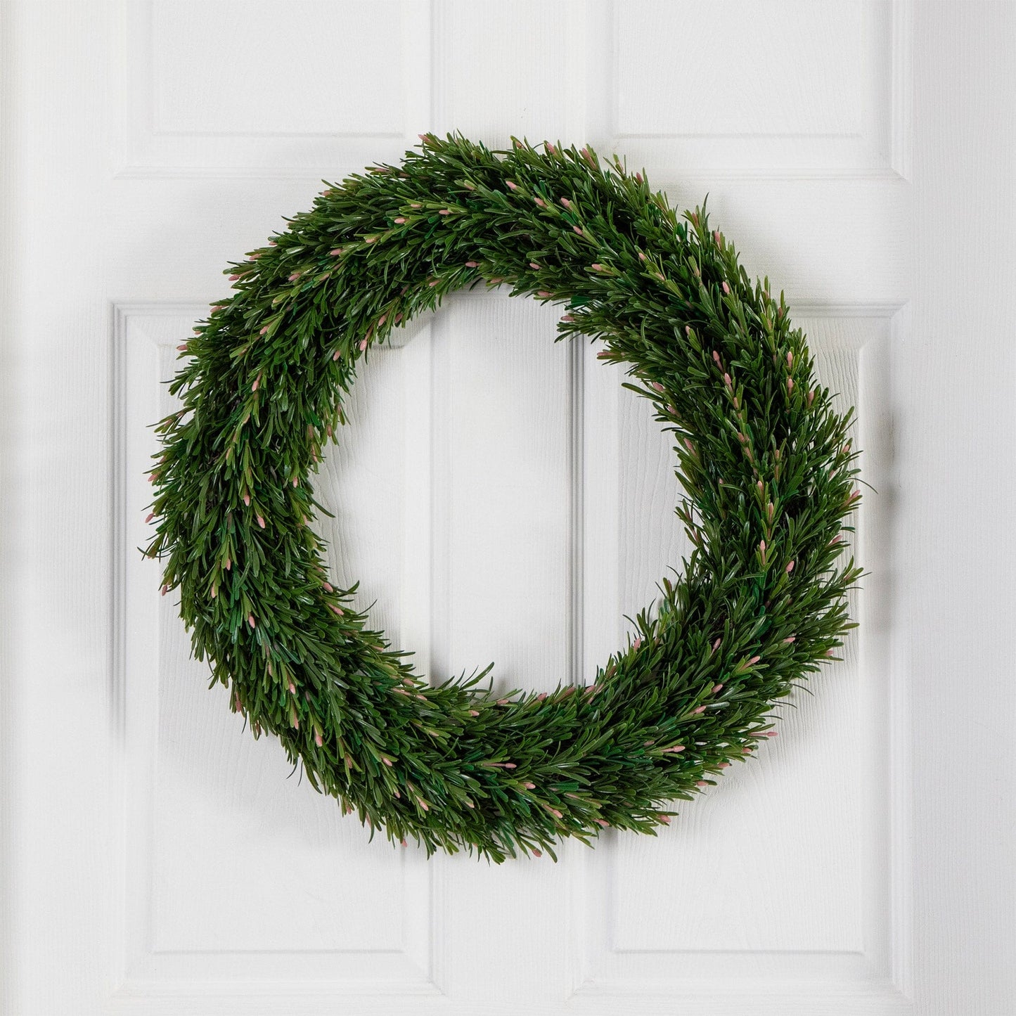 UV Resistant Rosemary Faux Wreath and the Door