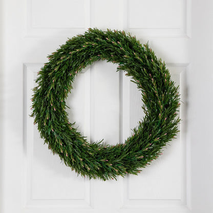 UV Resistant Rosemary Faux Wreath and the Door