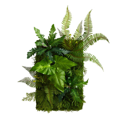 24 x 16 Mixed Foliage Artificial Living Wall by Nearly Natural with ferns and tropical leaves on Tampa Home & Garden Store