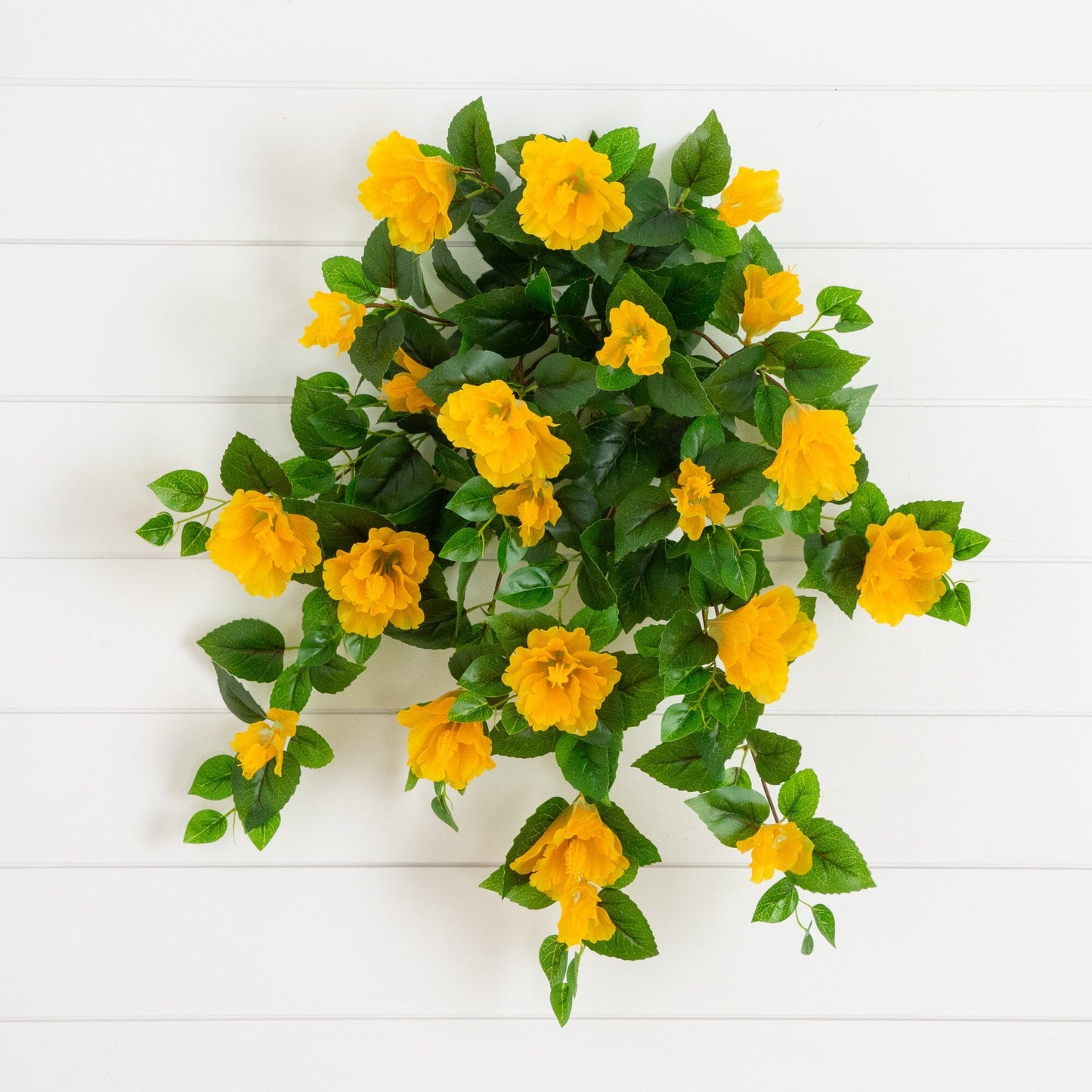 Artificial hibiscus hanging plant set of 2, UV resistant, yellow blooms by Nearly Natural on Tampa Home & Garden Store