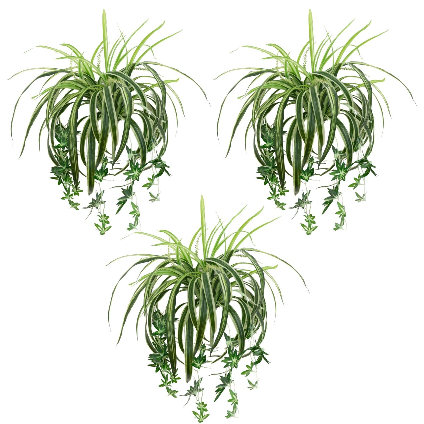 Artificial spider bush 24in UV-resistant set of 3 indoor/outdoor Nearly Natural on Tampa Home & Garden Store