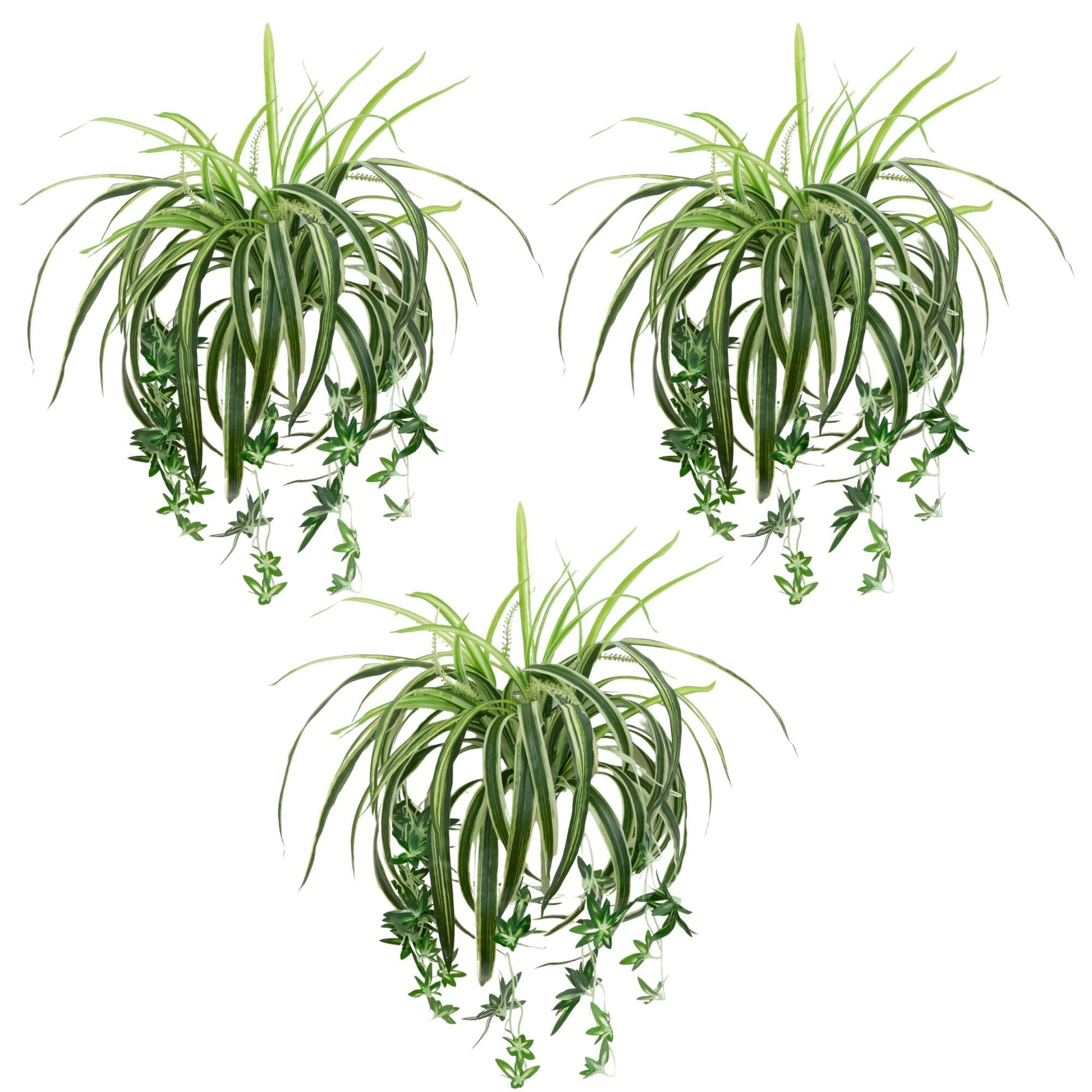 Artificial spider bush 24in UV-resistant set of 3 indoor/outdoor Nearly Natural on Tampa Home & Garden Store