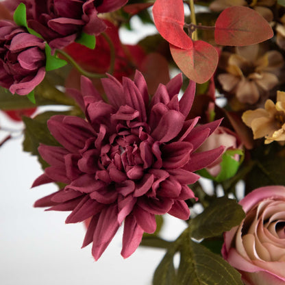 25” Mixed Flower Arrangement in Ceramic Vase with burgundy petals and green leaves Nearly Natural on Tampa Home & Garden Store