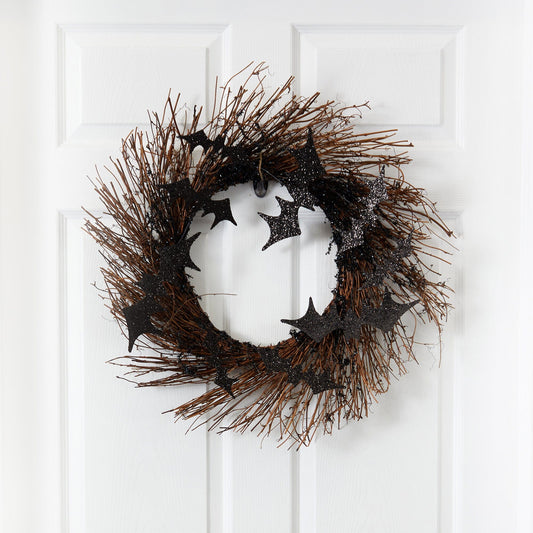26" Halloween Bats Twig Wreath