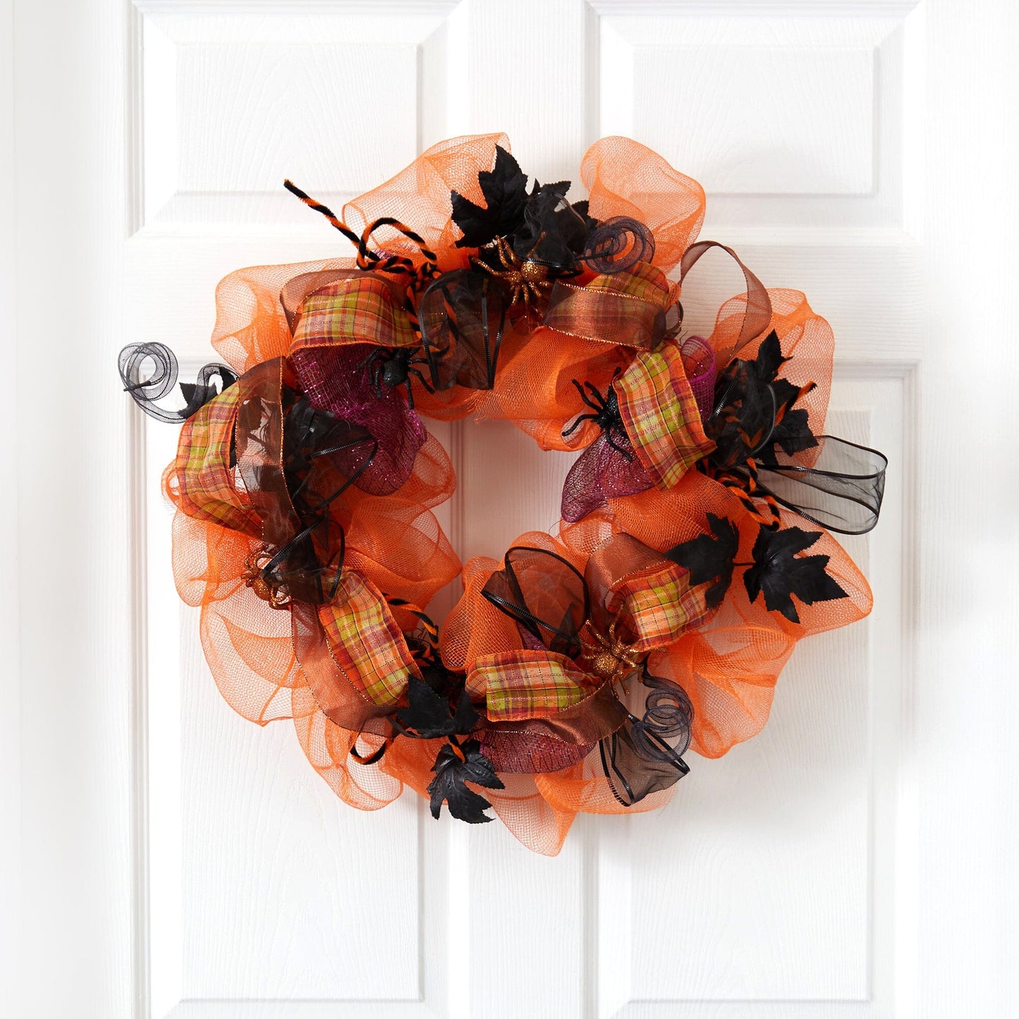 26" Halloween Spider Mesh Wreath