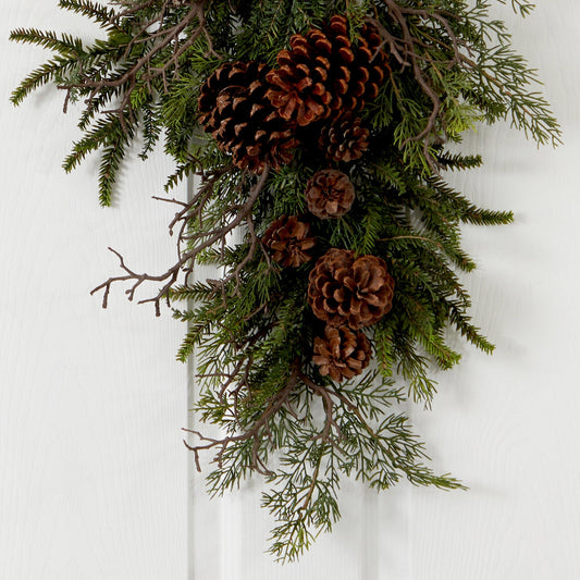 26” Pine & Pine Cone Teardrop - Tampa Home & Garden Store