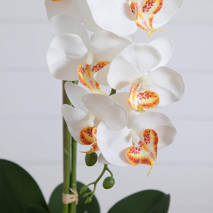 Artificial Triple Orchid and Talavera Planter