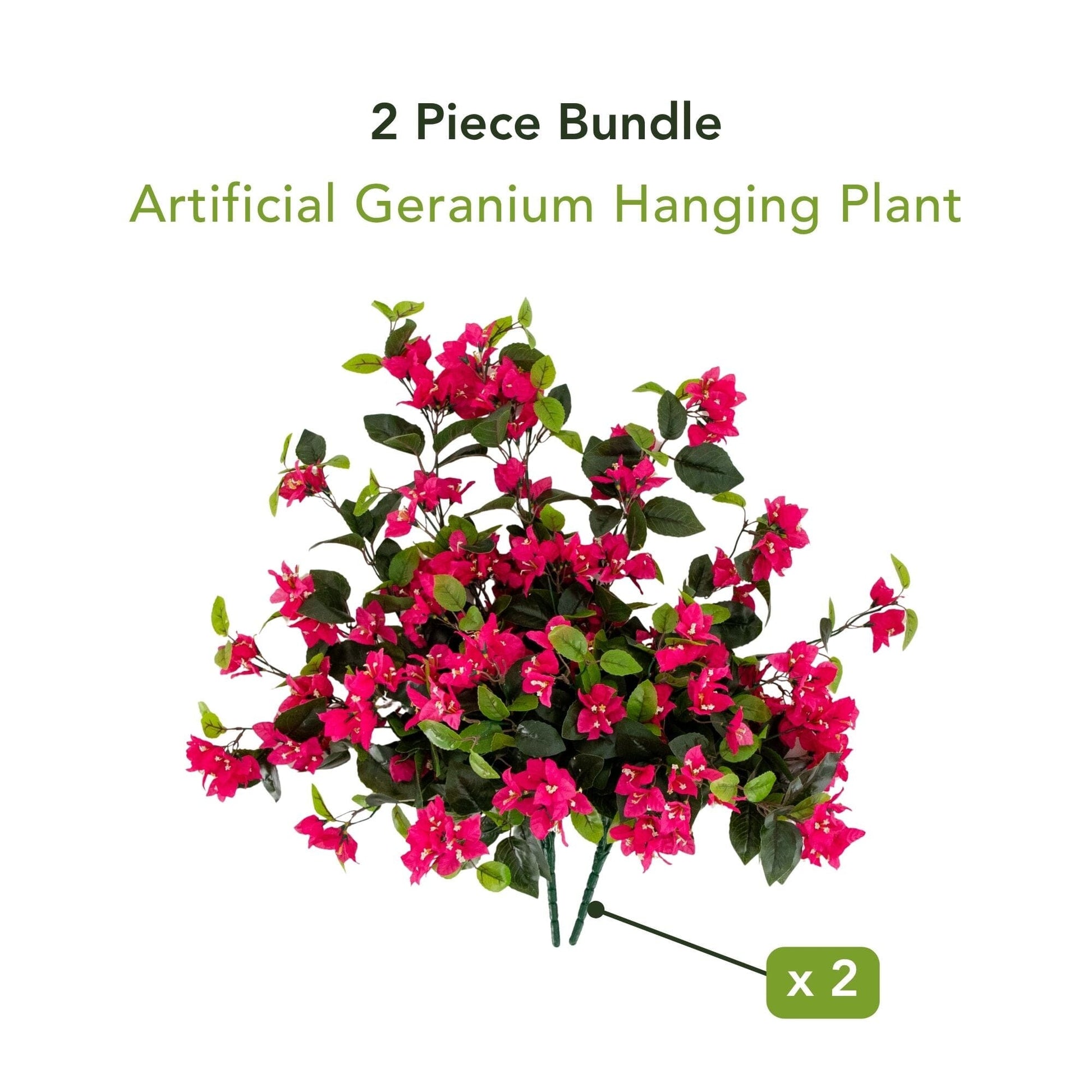 Nearly Natural 28in UV-resistant artificial bougainvillea hanging plant set of 2 with pink blooms on Tampa Home & Garden Store