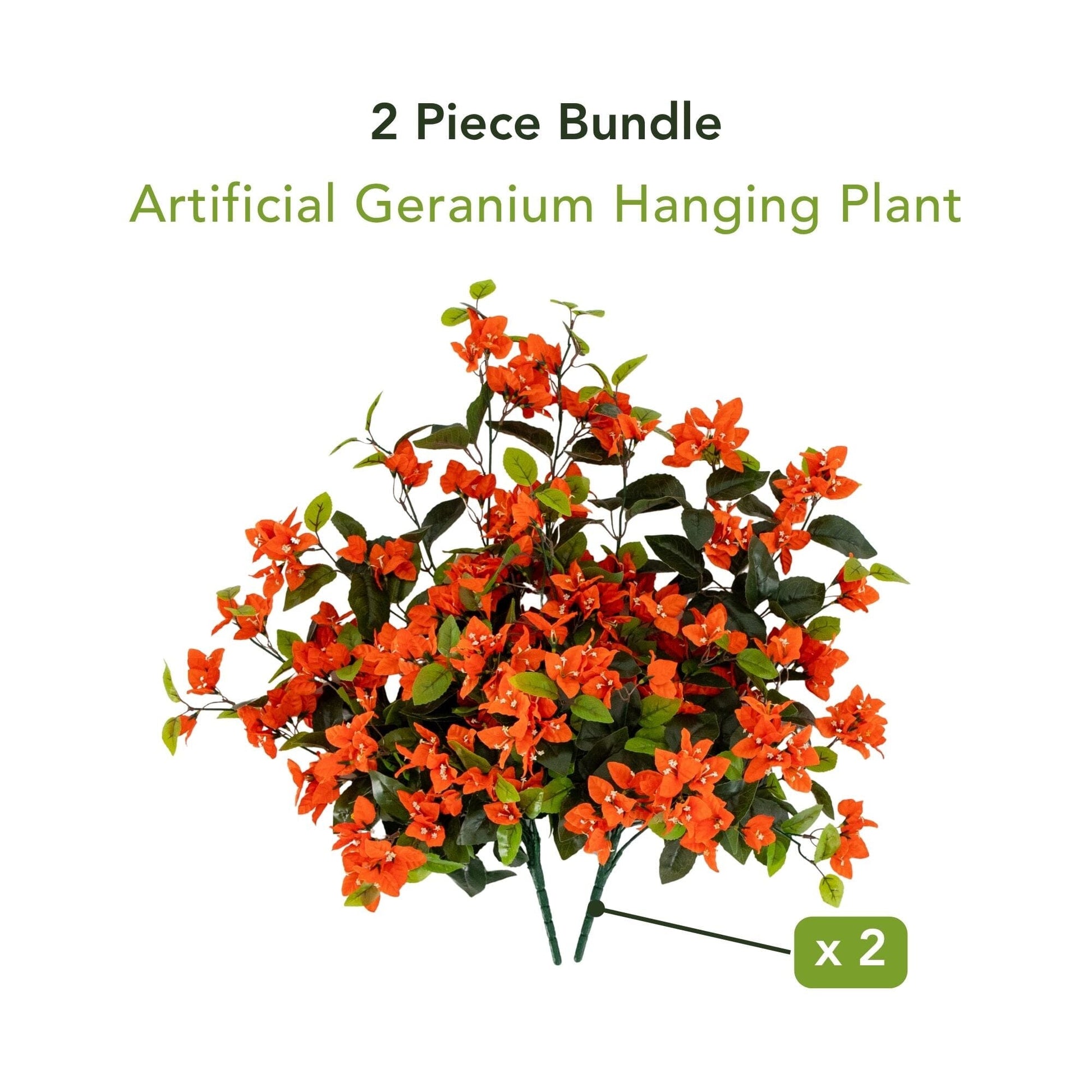Nearly Natural 28in UV resistant artificial bougainvillea hanging plant, orange blooms, 2pc on Tampa Home & Garden Store