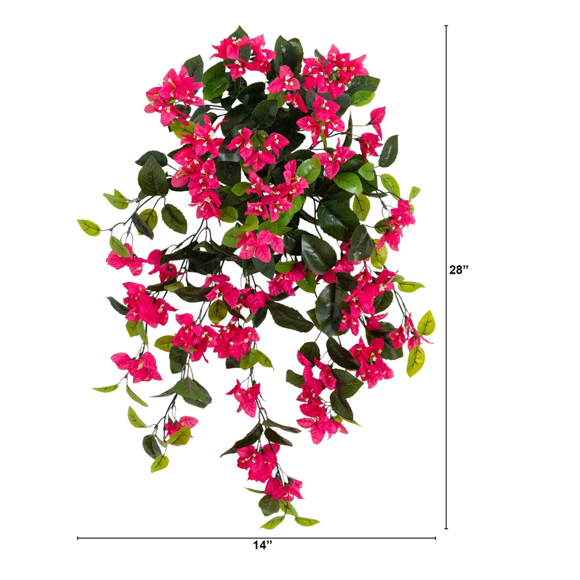 Bougainvillea hanging plant 28in, UV-resistant, Nearly Natural, set of 2, indoor/outdoor on Tampa Home & Garden Store