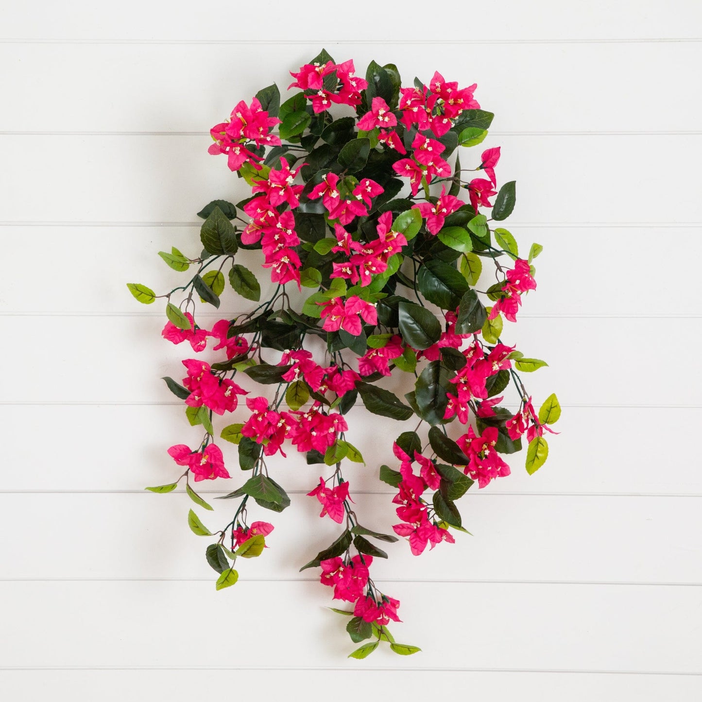 Artificial bougainvillea hanging plant set of 2, 28in, UV-resistant pink blooms, Nearly Natural on Tampa Home & Garden Store