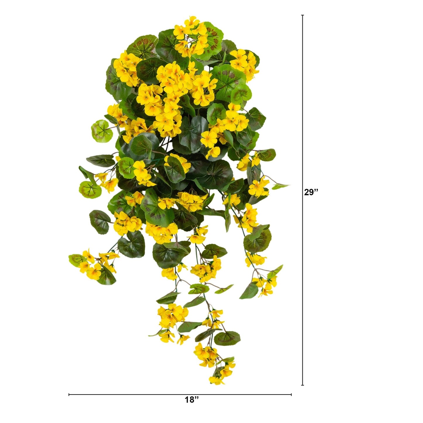Nearly Natural 29in artificial yellow geranium hanging plant set of 2 indoor/outdoor on Tampa Home & Garden Store