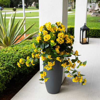 29 in UV resistant artificial yellow geranium hanging plant set of 2 on Tampa Home & Garden Store