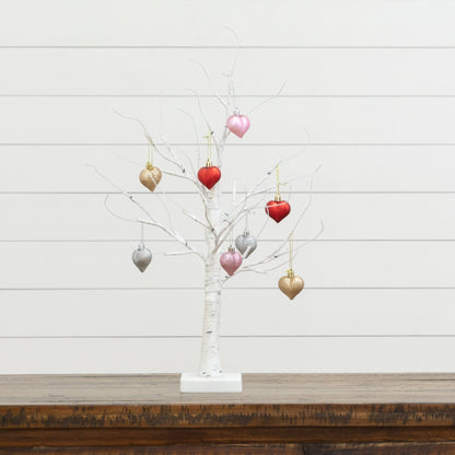 2' Pre-Lit Twig Tree by Nearly Natural with 24 warm white LEDs and heart ornaments on Tampa Home & Garden Store