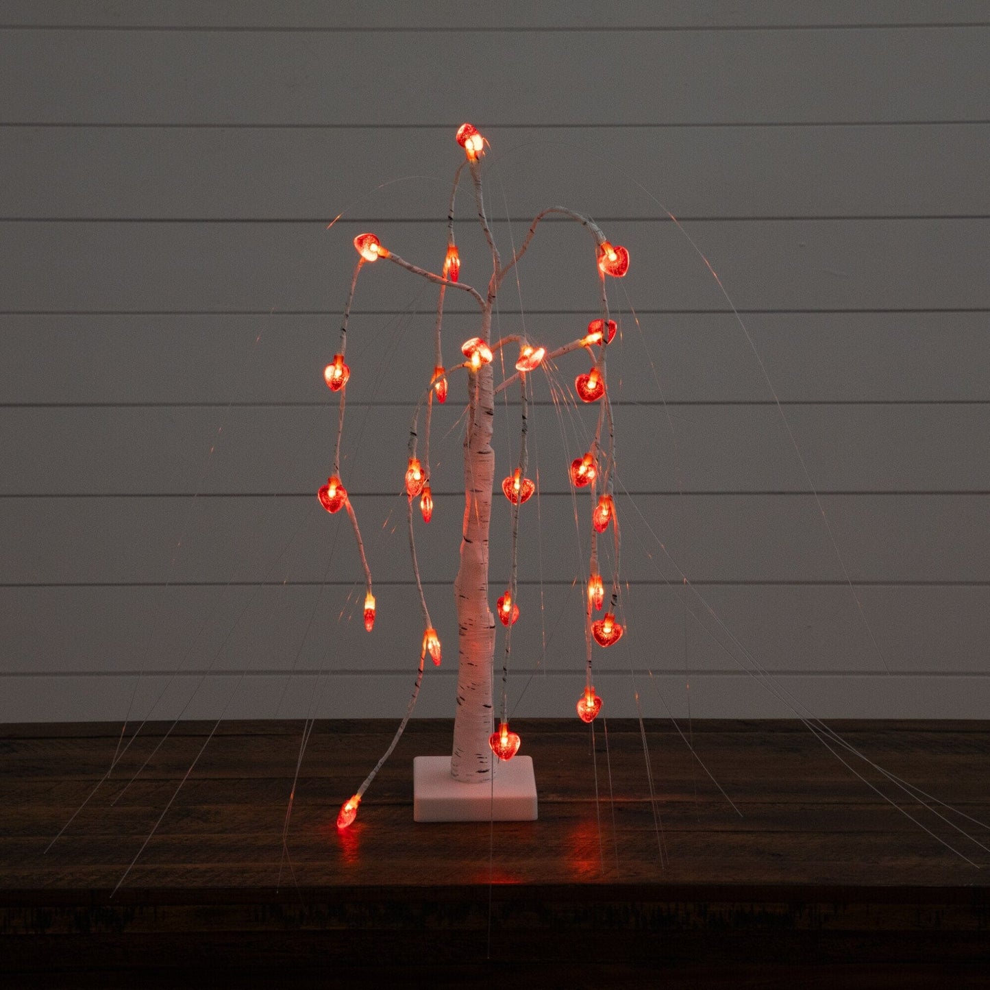 2' Pre-Lit Willow Tree by Nearly Natural with 24 heart-shaped red LED lights on Tampa Home & Garden Store