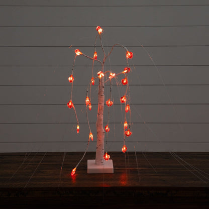 2' Pre-Lit Willow Tree by Nearly Natural with 24 heart-shaped red LED lights on Tampa Home & Garden Store