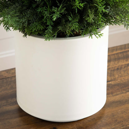 Cedro artificial de 3' en maceta blanca, resistente a los rayos UV (interior/exterior)
