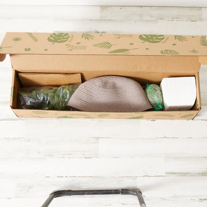 3’ Artificial Fiddle Leaf Fig Tree with Handmade Cotton & Jute Woven Planter DIY Kit - Set of 2