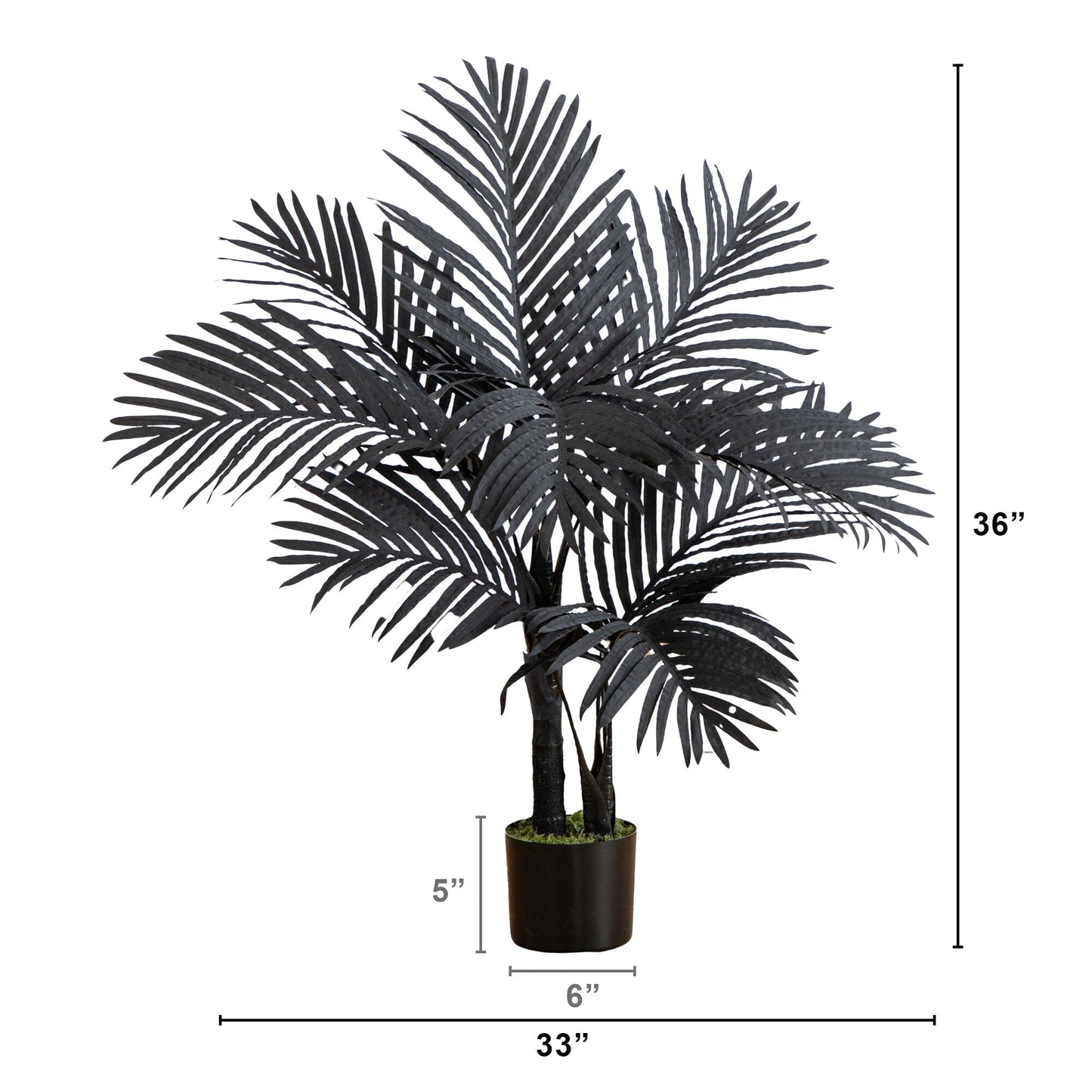 3ft artificial Halloween Black Golden Cane Tree by Nearly Natural in brown pot on Tampa Home & Garden Store