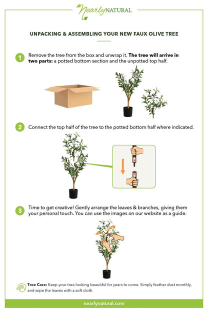 3 ft Artificial Olive Tree With Natural Trunk