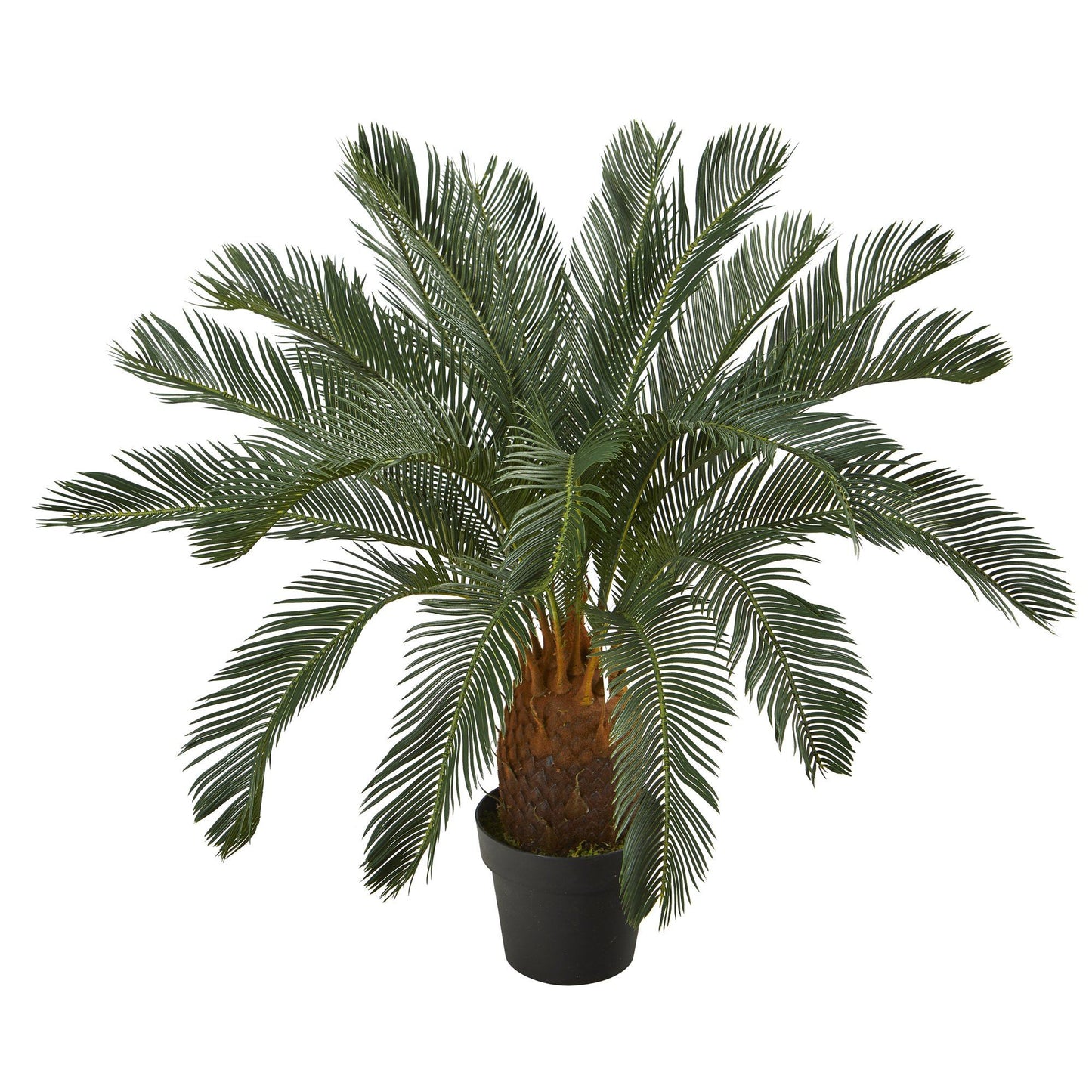 3’ Cycas artificial tree by Nearly Natural with dark green fronds in a black pot on Tampa Home & Garden Store