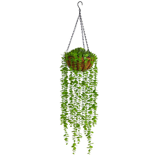 3’ Eucalyptus Artificial Plant in Hanging Basket - Tampa Home & Garden Store