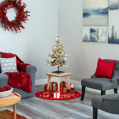 Nearly Natural 3' flocked Manchester Spruce tree with 50 lights and 133 bendable branches on Tampa Home & Garden Store
