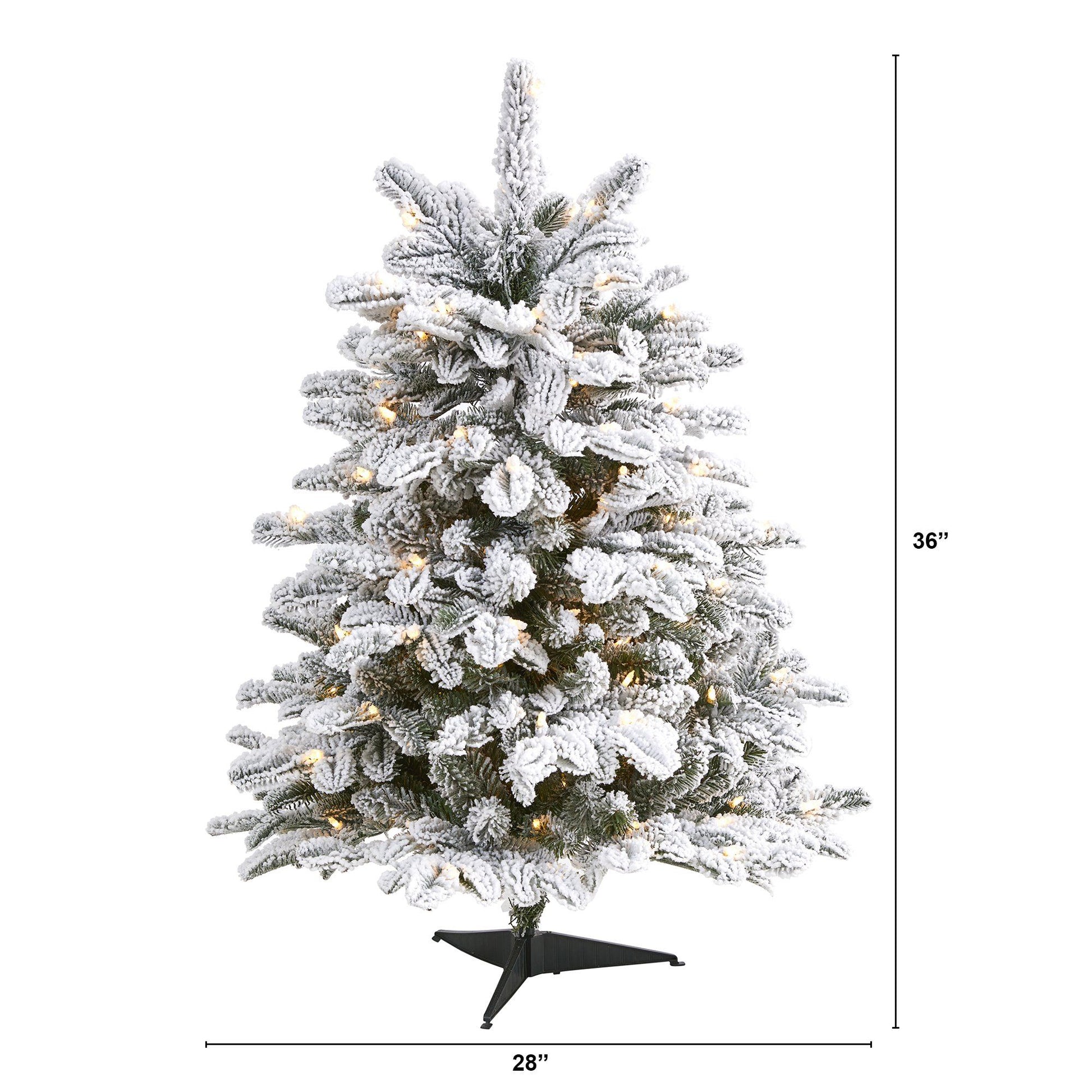 Nearly Natural flocked North Carolina fir Christmas tree with 150 lights 545 bendable branches on Tampa Home & Garden Store