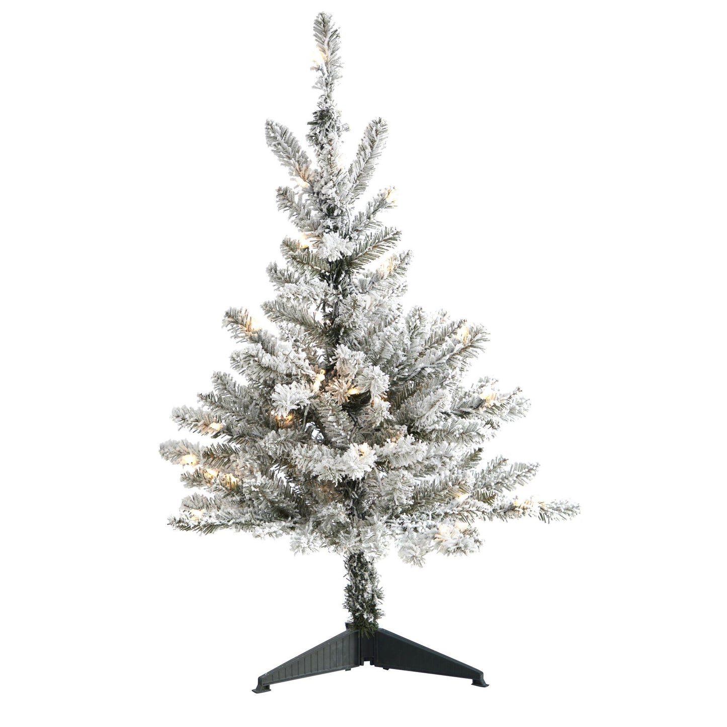 Árbol de Navidad artificial de abeto de Virginia Occidental de 0,91 m con 50 luces claras y 142 ramas